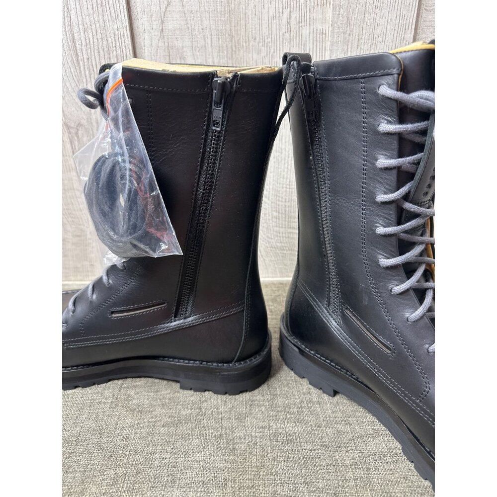 Sperry x John Legend Mens Sz 10 Tall Black Leather Lace-Up Boots w/ Side Zipper - Picture 5 of 11